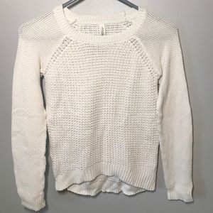 White knit sweater